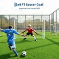 thumbnail image 3 of Pinypikaka Soccer Goals 6x4FT Portable Frame Soccer Net for Backyard, Soccer Training Equipment White, 3 of 9
