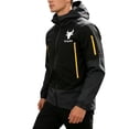 thumbnail image 3 of Hooded Jackets for Men Plus Size Waterproof Long Sleeve Zipper Outdoor Raincoat Windbreaker with Pockets, 3 of 10