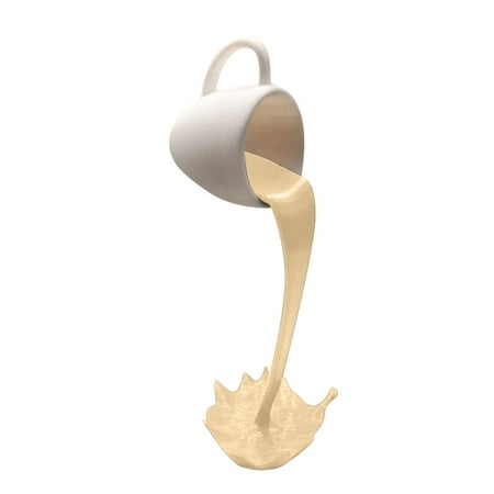 

2023 Clearance Floating Coffee Cup Mug Sculpture Kitchen Decor Pouring Spilling Decoration