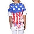 thumbnail image 3 of MOUSYA Womens 4th of July Patriotic Shirts American Flag Cold Shoulder Shirt, 3 of 6