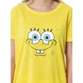 thumbnail image 5 of Nickelodeon SpongeBob SquarePants Faces Women's 2 Piece Pajama Set Short Sleeve Shirt And Pant Sleepwear Loungewear, 5 of 8