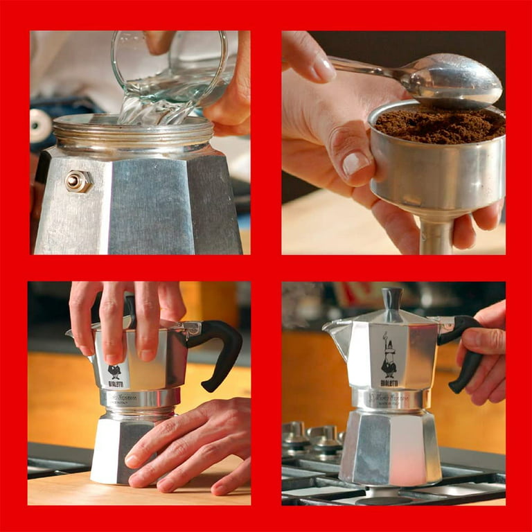  Bialetti Moka Express Export Espresso Maker, 4 Tassen,0.19  liters, Silver: Drip Coffeemakers: Home & Kitchen