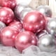 thumbnail image 5 of 15 globos metálicos cromados para decoración de fiestas de cumpleaños, bodas, Navidad y Año Nuevo, globos de látex con helio dorado y plateado, 5 of 5
