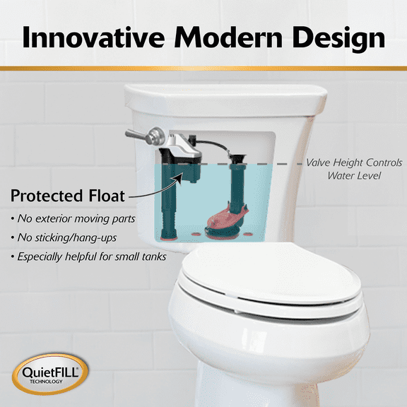 Korky QuietFILL Platinum Fill Valve - Pack of 4 — Residential Use, Standard Application