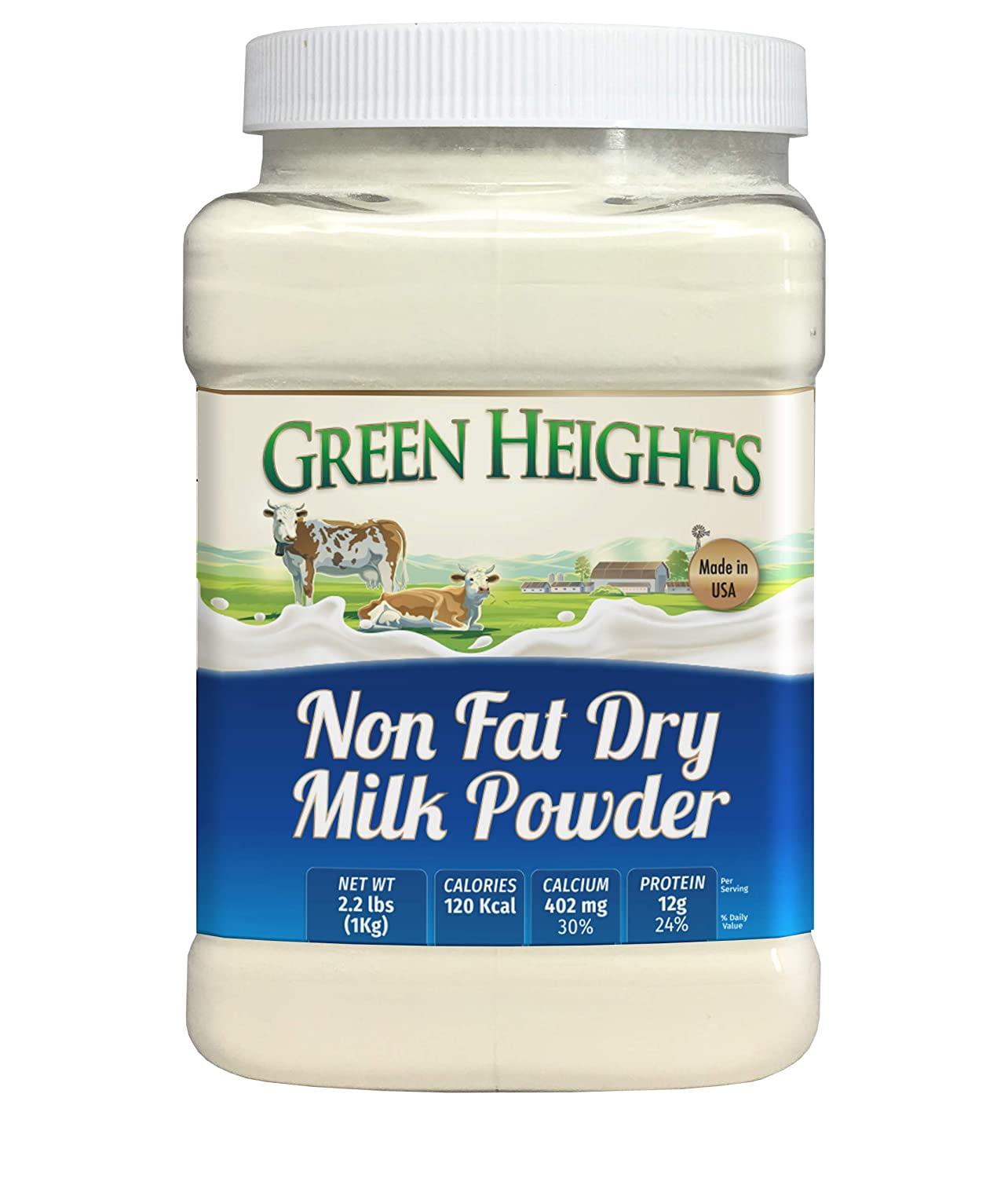 Non Fat Dry Milk Powder 2.2 Pounds / Jar (18+ Servings)