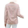 thumbnail image 3 of Long Sleeved Women's Blouses Striped Shirts Button Down Loose Fit Casual Tops, 3 of 5