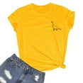 thumbnail image 1 of WEIYLL T Shirts for Women Small Dinosaur Print Yellow Blouse Sizes L, 1 of 3