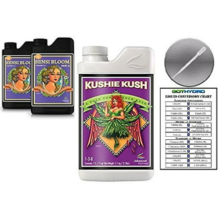 Advanced Nutrients Sensi Bloom A & B 1L & Kushie Kush 1L Bundle with GotHydro Conversion Card and (Best Nutrients For Og Kush)