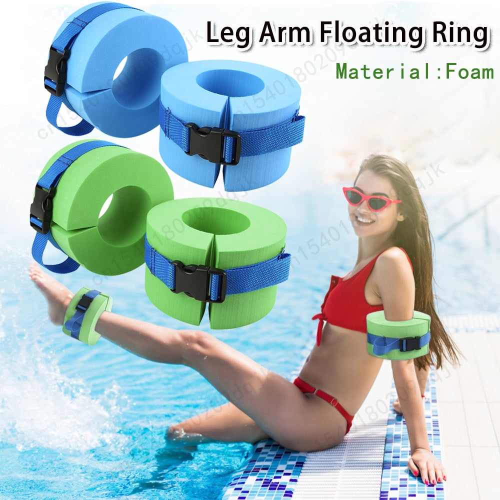 2pcs Swimming Weights Aquatic Cuffs Water Aerobics Float Ring Fitness Exercise Set Workout Ankles Arms Belts Pool Accessories 2x blue