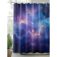thumbnail image 2 of Starry Sky Shower Curtain, Purple Navy Night Sky Nature Minimalist Art Waterproof Shower Curtain Set with 12 Hooks Lightweight Washable Fabric Shower Curtains for Bathroom 72x72 Inches, 2 of 6