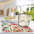 thumbnail image 2 of Yayeee Dish Drying Mat for Kitchen Counter Ultra Absorbent Easy Clean Pad 24x18", Colorful Flowers, 2 of 7