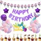 thumbnail image 1 of Kit de globos de cumpleaños con diseño de sirenas, 26 unidades, mylar y látex, 1 of 1