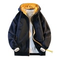 thumbnail image 1 of Mceream Mens Hoodies Zip Up Lightweight Long Sleeve Solid Color Casual Fleece Sweatshirt Pullover Sports Jacket with Pockets Plus Size Outwear Ropa Para Invierno HombreNavy M, 1 of 3