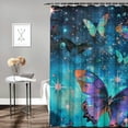 thumbnail image 2 of Awypu Fantasy Watercolor Style Butterflies Star Sky Full of Stars Durable and Washable Waterproof Shower Curtain Multiple Sizes White, 2 of 7