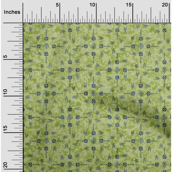 oneOone Cotton Jersey Celery Fabric Geometric Texture Sewing Material Print Fabric By The Yard 58 Inch Wide
