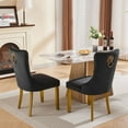thumbnail image 4 of Set of 6 Luxury Velvet Dining Chairs with Wood Legs Tufted Back Modern Seating for Kitchen, Bedroom & Living Room, 4 of 13