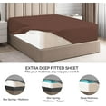 thumbnail image 4 of CGK Linens Extra Deep Pocket Single Fitted Sheet Only - Twin XL Size Wrinkle-Resistant & Comfy Bottom Sheet, Fits 18"-24" Mattresses, Brown, 4 of 6