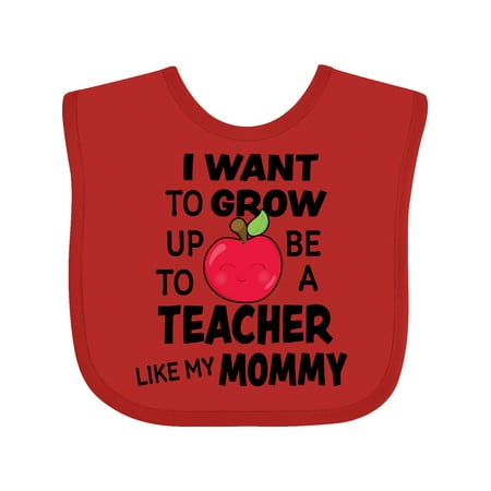 

Inktastic I Want to Grow Up to Be a Teacher Like My Mommy Gift Baby Boy or Baby Girl Bib
