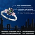 thumbnail image 2 of Gem Stone King 925 Sterling Silver Green Mystic Topaz and Pink Lab Grown Diamond Engagement Ring for Women | 2.80 Cttw | Oval 9X7MM | Gemstone November Birthstone | Size 8, 2 of 6