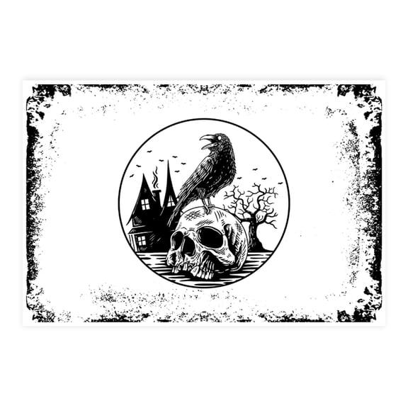 Koyal Wholesale Halloween Placemats, Crow's Nest Disposable Cardstock Paper Table Mats for Dining, 8-Pk