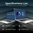 thumbnail image 2 of HP 14" EliteBook 845 G8 FHD Business Laptop, AMD Ryzen 5 PRO 5650U Processor, 16GB RAM, 256GB PCIe SSD, Backlit Keyboard, Fingerprint Reader, Win 10 Pro, Silver, 32GB Hotface USB Card, 2 of 7