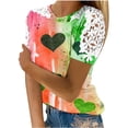 thumbnail image 1 of Camisas de Manga Corta para las Mujeres Impresión Cuello Redondo Suéter Encaje Blusa, Top Casual para el Hogar Y Diario, 1 of 1