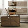 thumbnail image 4 of HOMCOM Lift Top Coffee Table with Hidden Compartment, Brown Wood Grain, 4 of 10