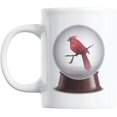 thumbnail image 1 of Red Cardinal Bird in a Glass Snow Globe Print, White Coffee & Tea Mug Cup (11oz),White,11oz, 1 of 4