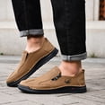 thumbnail image 2 of Men's Casual Lace Up Leather Shoes Comfortable Flat Sole Everyday Walking Sneakers For Outdoor And Daily Wear Shoes For Men Sneakers, 2 of 8