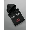 thumbnail image 3 of Closed Eyes And Lips Hoodie Women -GoatDeals Designs, Female x-Large, 3 of 4