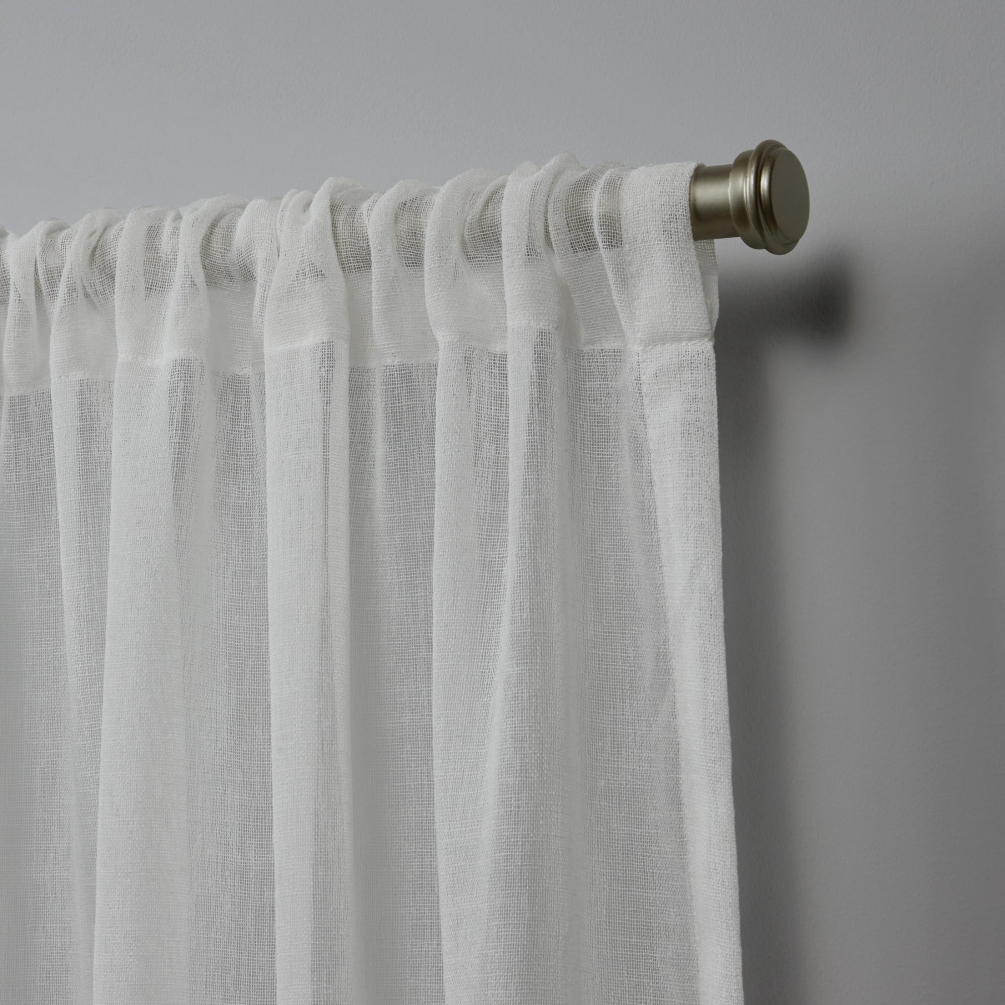 Nicole Miller Belfry Sheer Rod Pocket Top Curtain Panel Pair, 50x96, Snowflake