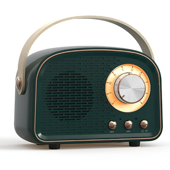 GJX Retro Bluetooth Speaker, Wireless Vintage Speaker, Portable Bluetooth Speaker Supports TWS Pairing/U-Disk/TF Card/AUX for Home, Travel, and Outdoor - Dark Green