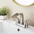 thumbnail image 4 of Kede Bathroom Sink Faucet 4 Inch 2 Handle 3 Hole w/ Pop Up Drain, Lead-Free Faucet for Bathroom Sink, Brushed Nickel Lavatory Faucet, 4 of 5