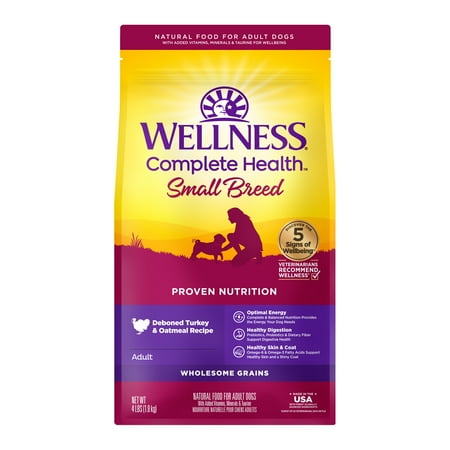 Wellness Complete Health Natural Small Breed Dry Dog Food, Turkey & Oatmeal, 4-Pound Bag