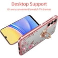 nancheng Samsung Galaxy A15 5G Kickstand Silicone Cell Phone Case, Rose Gold