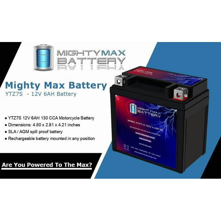 YTZ7S 12V 6AH Motorcycle & ATV Battery - Yuasa AGM High
