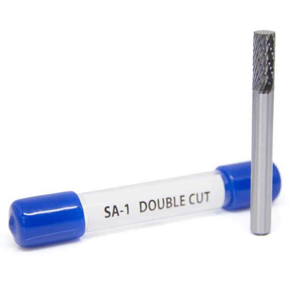 SA-1 Cylinder Shape - Premium Double Cut Tungsten Carbide Burr 1/4" Shank