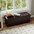 thumbnail image 2 of Costway 43 Inches Folding Storage Ottoman Bench with Side Pocket Storage Chest Brown, 2 of 10