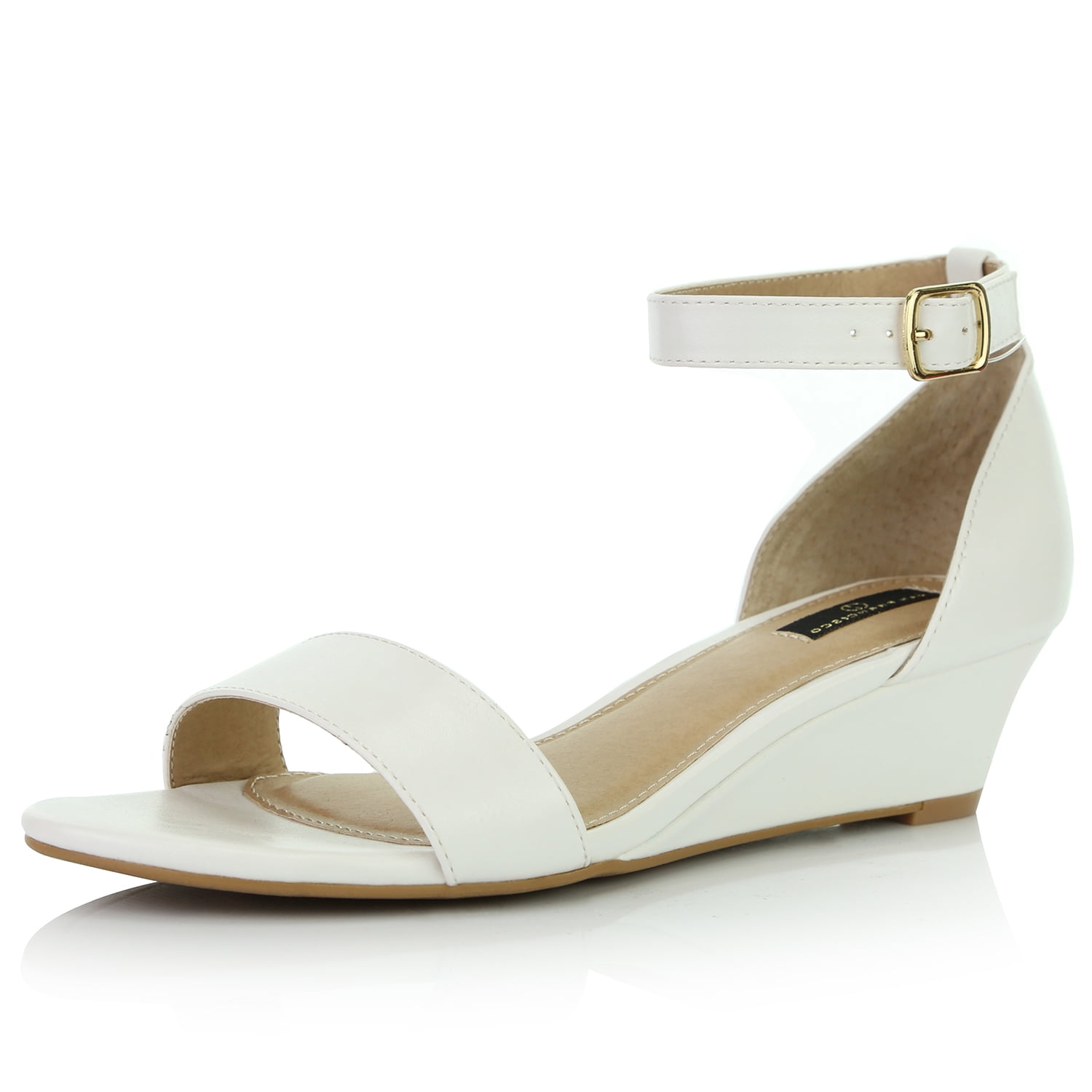 womens white wedge heel sandals