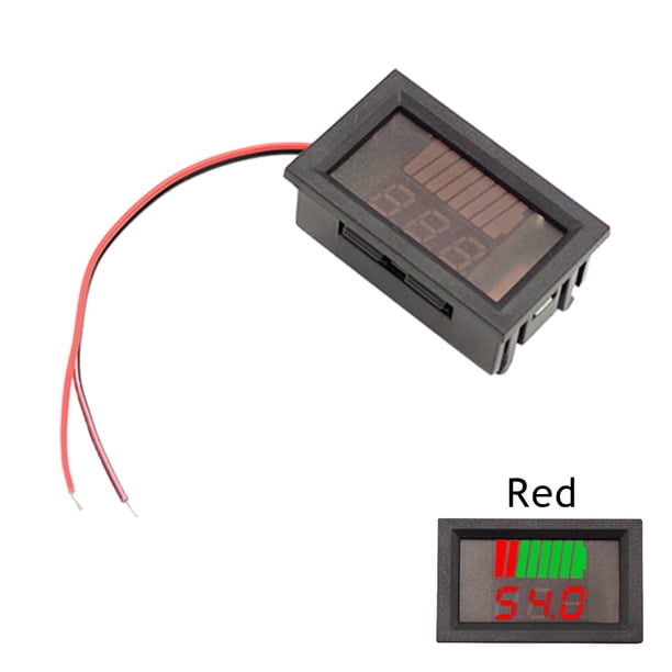 Medidor De Voltímetro Voltímetro de doble pantalla Indicador de capacidad de la batería Monitor de panel de voltios del automóvil