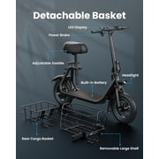 Gyroor Electric Scooter for Adults with Large Pet Basket – Dog-Friendly 550W Motor 19 MPH, 20 Mile Long Range, Foldable Commuter E-Scooter with Comfort Seat for Pets & Groceries