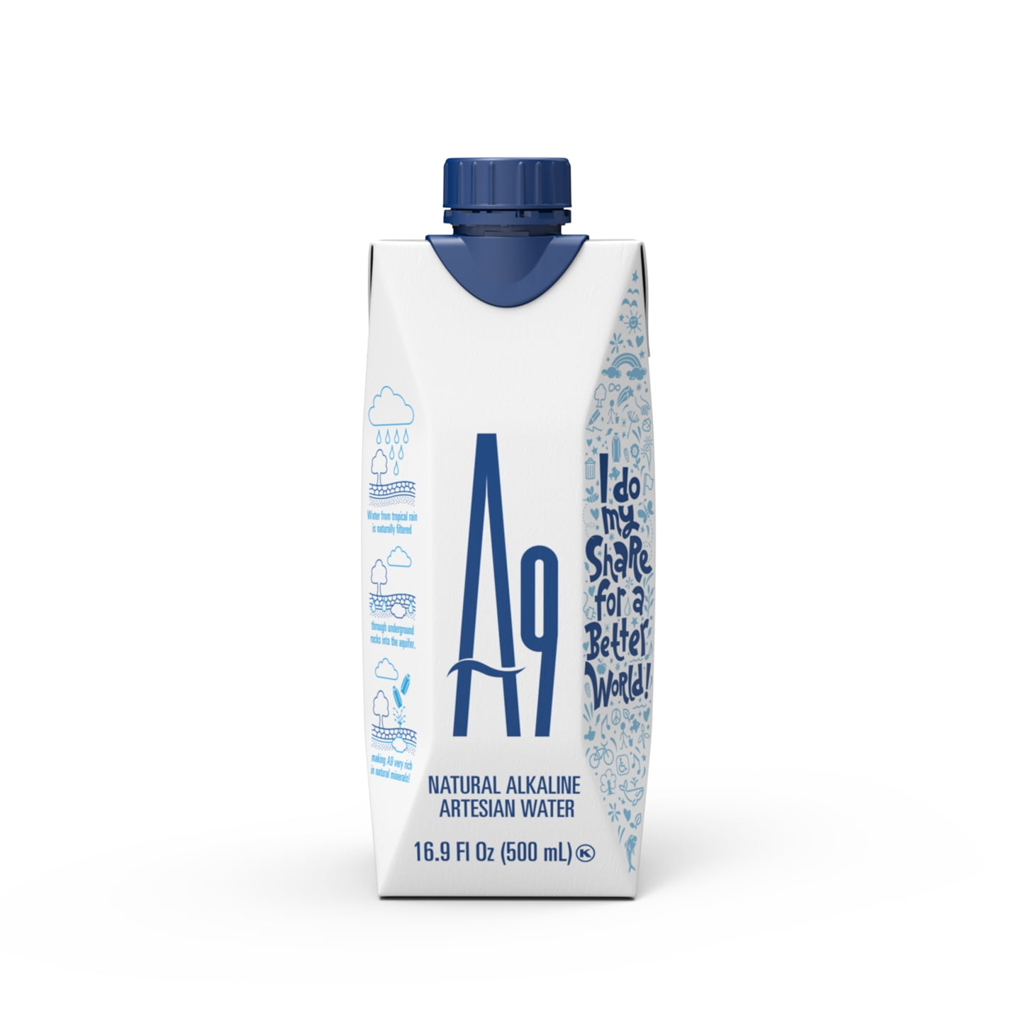 A9 ALKALINE WATER 500ML 16.9 FL OZ TETRAPACK