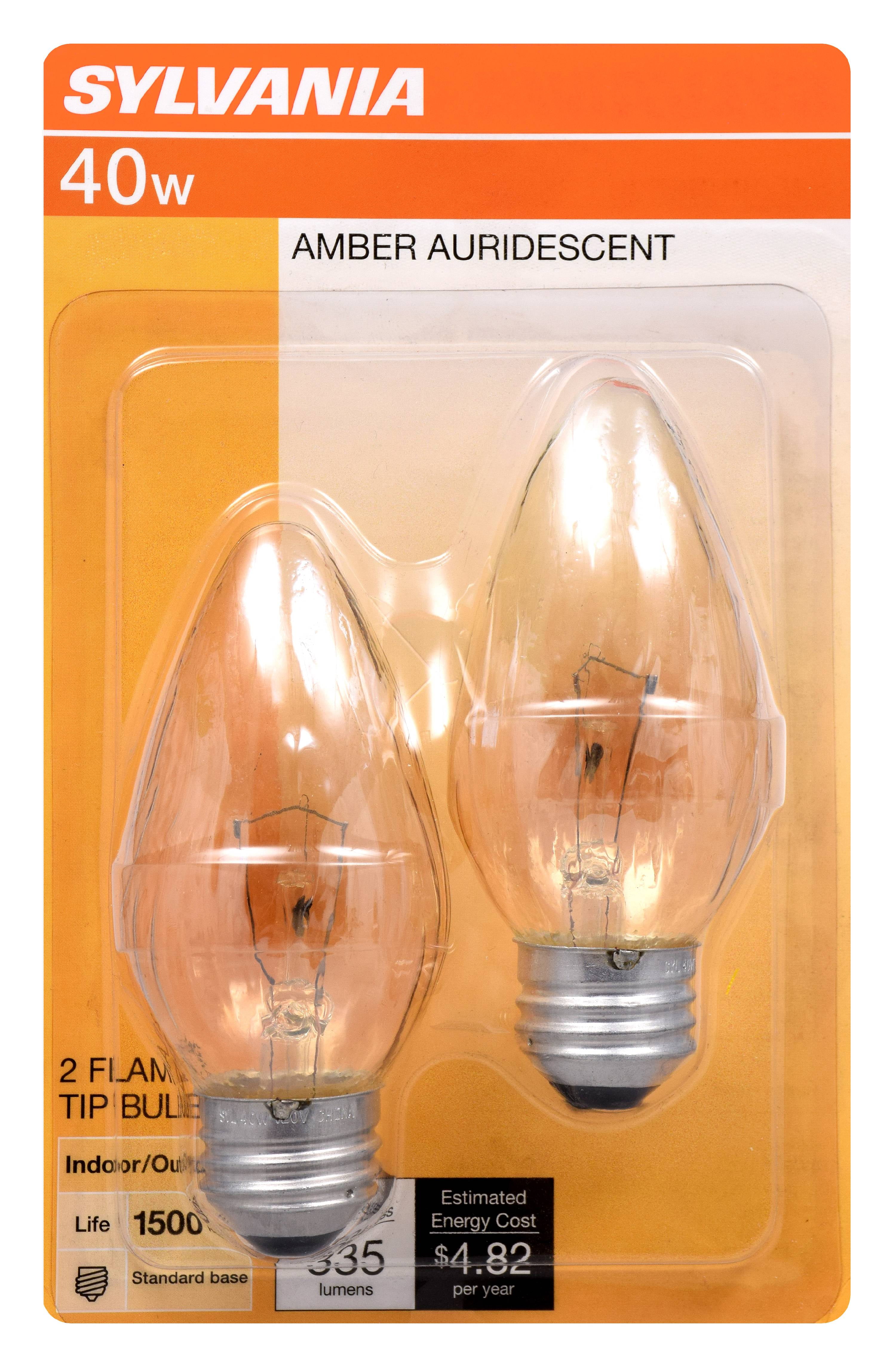amber outdoor light bulbs on Sylvania Incandescent F15 Light Bulb 40 Watt Amber Color 2 Pack Walmart Com Walmart Com