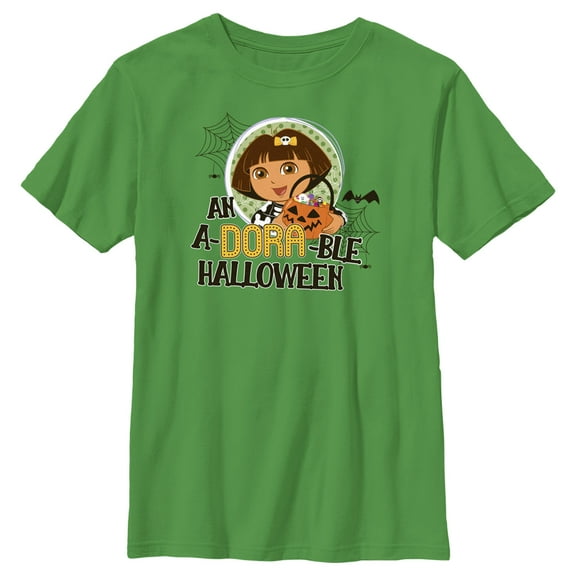 Boy's Dora the Explorer An A-Dora-Ble Halloween Graphic Tee Kelly Green Small