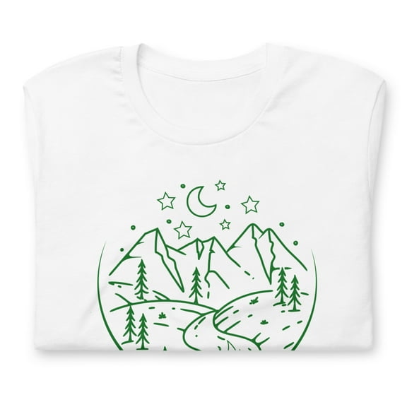 Outdoor Adventure Tee, Mountain Campfire Graphic Shirt, Nature Lover's T-Shirt (XS)