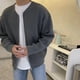 thumbnail image 2 of Cárdigan de punto de moda de otoño e invierno para hombre, suéter de color sólido, estilo casual holgado, 2 of 6