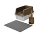 thumbnail image 3 of Caja de arena de acero inoxidable, caja de arena, caja de arena de lado alto, bandeja de arena para mascotas con parte abierta café, 3 of 9