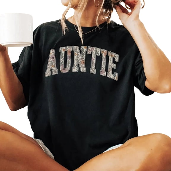 2026 Floral Retro Varsity Graphic Tee – Oversized Black Unisex Short-Sleeve T-Shirt, Casual Women’s Tee, Daily Wear Comfort Shirt