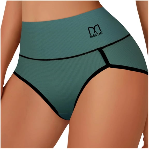 Fewfanhot Women's Plus Size High-Waisted Tummy Control Butt Lifting Full Coverage Seamless Tri-Cut Briefs, Stretchy Comfy Underwear, S-2XL