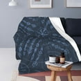 thumbnail image 4 of LNWH Runes Abstract Blue Pattern Throw Blanket, Flannel Sofa Blankets for All Seasons, 40"x30", 4 of 8